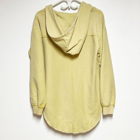 Anthropologie Pilcro Cotton V neck Hoodie Top Oversized XS - Picture 7 of 10
